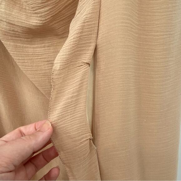 3.1 Phillip Lim Women's Nude Tan Silk Blend Ruffle Sleeveless Mini Dress Size 4 - Picture 7 of 9